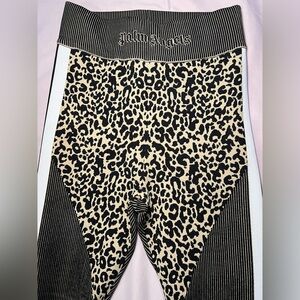 Palm Angels Animalier Knit Leggings NWT Designer Leopard Black Small